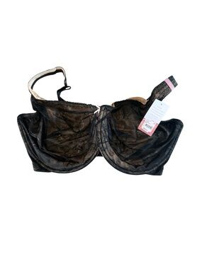 Cacique Black Lace Underwire Bra with Pink Tag